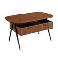Moderne houten bureau met lades en slanke metalen poten