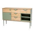 Moderne Dressoir met Houtlook en Groen Accent